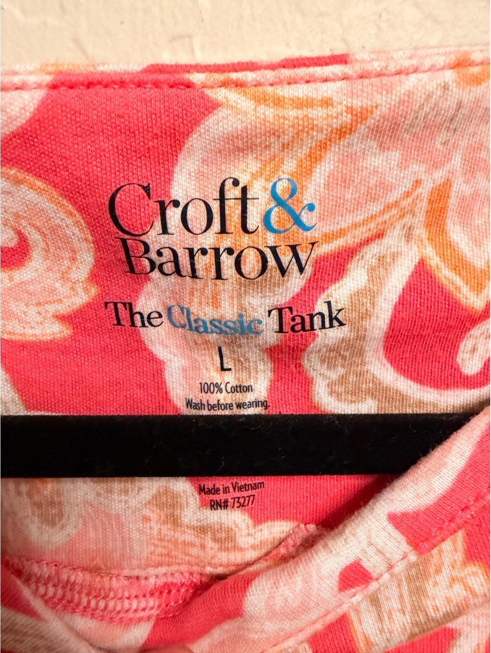 Croft and Barrow Cotton Paisley Tank Top - Picture 2 of 3